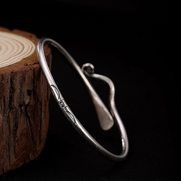 NEW Peacock Sterling Silver Feather Open Bracelet - Picture 10 of 15